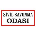 İzmir Serigrafi Sivil Savunma Odası Galvaniz Uyarı Levhası 17 x 35 cm