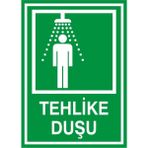 İzmir Serigrafi Tehlike Duşu Galvaniz Uyarı Levhası 17,5 x 25 cm