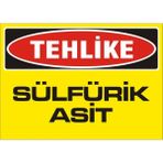 İzmir Serigrafi Tehlike Sülfürik Asit Galvaniz Uyarı Levhası 35 x 50 cm