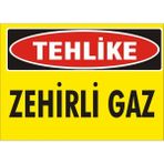 İzmir Serigrafi Tehlike Zehirli Gaz Galvaniz Uyarı Levhası 25 x 35 cm