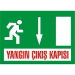 İzmir Serigrafi Yangın Çıkış Kapısı Aşağı 2.6 mm PVC Uyarı Levhası 35 x 50 cm