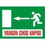 İzmir Serigrafi Yangın Çıkış Kapısı sol 2.6 mm PVC Uyarı Levhası 17,5 x 25 cm