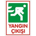 İzmir Serigrafi Yangın Çıkışı sağ Galvaniz Uyarı Levhası 25 x 35 cm