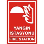 İzmir Serigrafi Yangın İstasyonu Fire Station Galvaniz Uyarı Levhası 25 x 35 cm