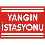 İzmir Serigrafi Yangın İstasyonu Galvaniz Uyarı Levhası 17,5 x 25 cm