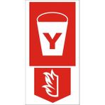 İzmir Serigrafi Yangın Kovası 2.6 mm PVC Uyarı Levhası 17 x 35 cm