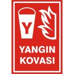 İzmir Serigrafi Yangın Kovası Galvaniz Uyarı Levhası 35 x 50 cm