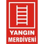 İzmir Serigrafi Yangın Merdiveni Galvaniz Uyarı Levhası 35 x 50 cm