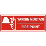 İzmir Serigrafi Yangın Noktası / Fire Point 2.6 mm PVC Uyarı Levhası 17 x 35 cm