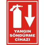 İzmir Serigrafi Yangın Söndürme Cihazı Aşağı Ok 2.6 mm PVC Uyarı Levhası 17,5 x 25 cm