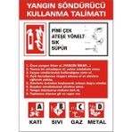 İzmir Serigrafi Yangın Söndürücü Kullanma Talimatı Galvaniz Uyarı Levhası 25 x 35 cm