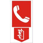 İzmir Serigrafi Yangın Telefonu 2.6 mm PVC Uyarı Levhası 17 x 35 cm