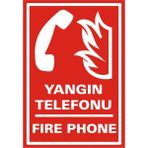 İzmir Serigrafi Yangın Telefonu Fire Phone 2.6 mm PVC Uyarı Levhası 17,5 x 25 cm