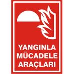 İzmir Serigrafi Yangınla Mücadele Araçları 2.6 mm PVC Uyarı Levhası 25 x 35 cm