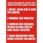 İzmir Serigrafi Yassı Katlanabilir ( İtfaiye Tipi ) Katlanabilir Hortumlu Yangın Dolabı Bakım Talimatı Galvaniz Uyarı Levhası 17,5 x 25 cm