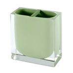 IZOD - Diş Fırçası Tutacağı, Şeffaf Reçine Tezgah Aksesuarları, Modern Banyo Dekoru (Marina Koleksiyonu, Yeşil)