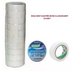 İzole Bant Elektrik Beyaz 0,13X19x10mt (10 Adet)