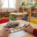 J Toyss 8 Parça Ahşap Montessori Şekil Kalıbı | Geometrik Çizim Şablonu | Ince Motor Gelişim
