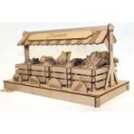 J Toyss Ahşap Manav Tezgahı Puzzle | Eğitici Market Oyuncak | Matematik ve Rol Oyunu Seti - (DipCamo)Charcoal-White