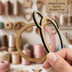 J Toyss Ayıcık Formlu Ahşap Ip Dolama Aparatı 20'li Set - 7 cm Ham Mdf Örgü Aksesuarı - 4 cm