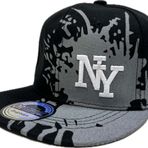 J26 Kids Snapback USA Cap Teenie Cap beyzbol şapkası kamyon şoförü Cappy Sport NY, NY Splash Black, Tek Beden