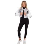 J5Fashion Suni Deri Kırpılmış Kontrast Varsity Bomber Ceket, gri, 10