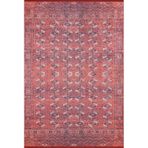 Jabalpur Kırmızı Modern Geometrik Etnik Desenli Boho Makinada Yıkanabilir Hafif Hav Toz Vermez Leke Tutmaz Kaymaz Taban Dijital Makine Baskı Halı Oturma Odası Salon Yolluk Koridor Mutfak Halısı