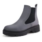 JABASIC Kadınlar Chelsea Çizmeler Düşük Topuk Elastik Ayak Bileği Boots, Gri, 10