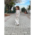 Jabber Kız Çocuk Tüllü Zambaklı %100 Pamuk Triko Bej Ikili Takım - 9 - 10 Yaş