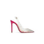 Jabotter Clara Saten 10 Cm Stiletto,Şeffaf Fuşya Taşlı 38