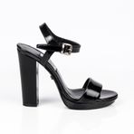 Jabotter Daff Siyah Deri 13 cm Platform Topuklu Ayakkabı