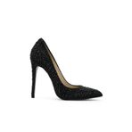 Jabotter Delbin Süet 12 cm Siyah Taşlı Stiletto Ayakkabı
