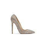 Jabotter Delbin Süet 12 Cm Stiletto,Pudra Taşlı 41