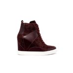 Jabotter Joan Süet 10 Cm Topuklu Bot,Bordo Deri Desen 38