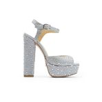 Jabotter Nifty Gri Süet Taşlı 14 cm Platform Topuklu Ayakkabı