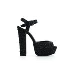 Jabotter Nifty Siyah Süet Taşlı 14 cm Platform Topuklu Ayakkabı