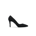 Jabotter Stavroz Süet 8 Cm Stiletto,Siyah Taşlı 40