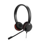 Jabra Evolve 20SE MS stereo stereo kulaklık, siyah, mikrofonlu kulaklık (çağrı merkezi/ofis, -10 – 50 °C, -30 – 80 °C, stereofonik, kafa bandı, siyah)