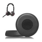 Jabra Evolve 75 75+ 75 UC / 75 MS Kulaklık için Yedek Kulak Pedleri, Yüksek Yoğunluklu Gürültü Yalıtım Köpüğü ile Kulak Pedleri, Yumuşak Protein Kauçuk Deriden Üretilmiştir - Siyah