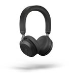 Jabra Evolve2 75 PC 8 Mikrofon Teknolojili Kablosuz Kulaklık - Ayarlanabilir Gelişmiş Aktif Gürültü Engelleme, USB-A Bluetooth Adaptörü ve UC Uyumluluğu ile Çift Köpük Stereo Kulaklık - Siyah