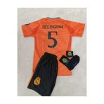 jabuka Real Madrid 2024/25 Sezonu Jude Bellingham Deplasman Çocuk Forması 4'lü Set (Armalı) Orange