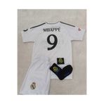 jabuka Real Madrid 2024/25 Sezonu Kylian Mbappe İç Saha Çocuk Forması 4'lü Set (Armalı)