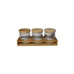 Jacalu Kalbinden Porgold Bambu Baharatlık 500 Ml. 3'Lü Bambu Stand