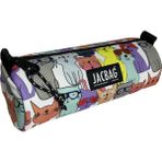 Jacbag Bıg Roll-Silindir Tip Kalem Kutusu - Açık Gri - Açık Pembe