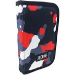 Jacbag Cover -Sert Kapaklı Lastikli Kalem Kutusu - Antrasit - Kırmızı - Beyaz
