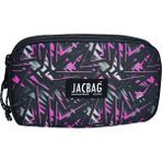 Jacbag Double Cover -Çift Kapaklı Kalem Kutusu - Açık Gri - Pembe