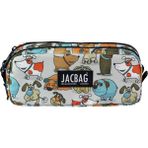 Jacbag Dual Pouch-Iki Bölmeli Kalem Kutusu - Beyaz - Turuncu