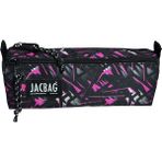 Jacbag Dual Prıme-Çift Bölmeli Üçgen Tip Kalem Kutusu - Açık Pembe - Gri