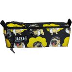 Jacbag Dual Prıme-Çift Bölmeli Üçgen Tip Kalem Kutusu - Antrasit - Neon Sarı