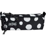 Jacbag Dual Prıme-Çift Bölmeli Üçgen Tip Kalem Kutusu - Beyaz - Siyah